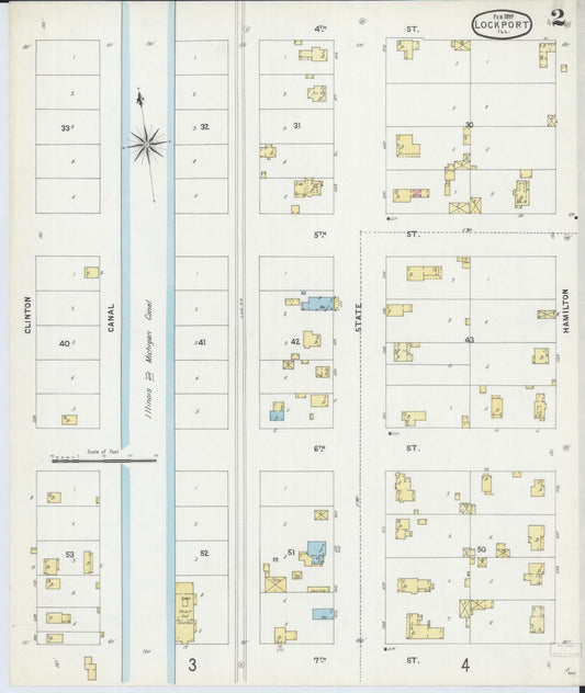 Sanborn Fire Insurance Map from Lockport, Will County, Illinois (1897), Sheet #0002 - Historic Sanborn Fire Insurance Map Print, vintage old map wall art, antique decor, genealogy gift, Illinois Illinois map