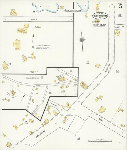 Sanborn Fire Insurance Map from New Shoreham, Newport County, Rhode Island (1921), Sheet #0005 - Complete Map Set gallery image, historic Sanborn map, vintage wall art, Rhode Island Rhode Island