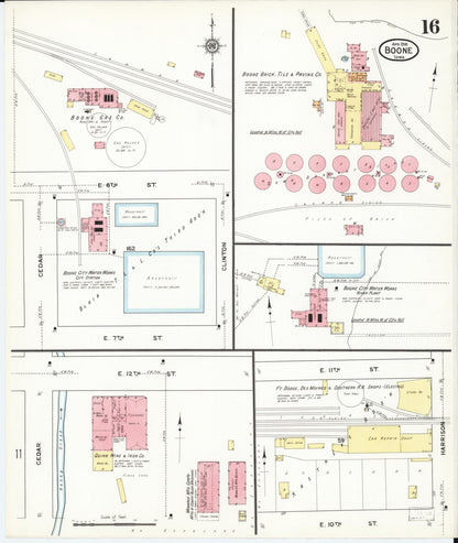 Sanborn Fire Insurance Map from Boone, Boone County, Iowa (1916), Sheet #0016 - Historic Sanborn Fire Insurance Map Print