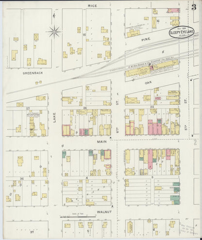 Sanborn Fire Insurance Map from Sleepy Eye, Brown County, Minnesota (1894), Sheet #0003 - Complete Map Set gallery image, historic Sanborn map, vintage wall art, Minnesota Minnesota
