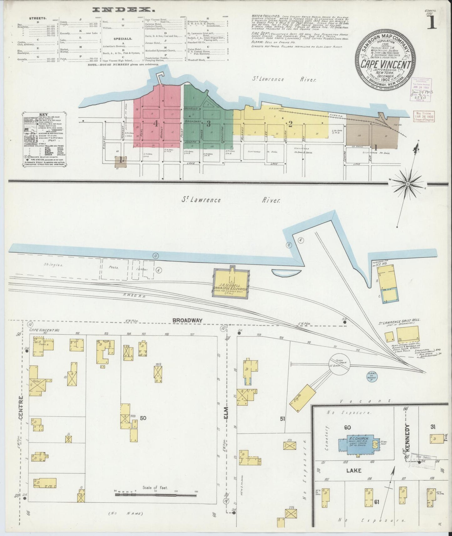 Sanborn Fire Insurance Map from Cape Vincent, Jefferson County, New York. (1902) – Historic Sanborn Fire Insurance Map Print