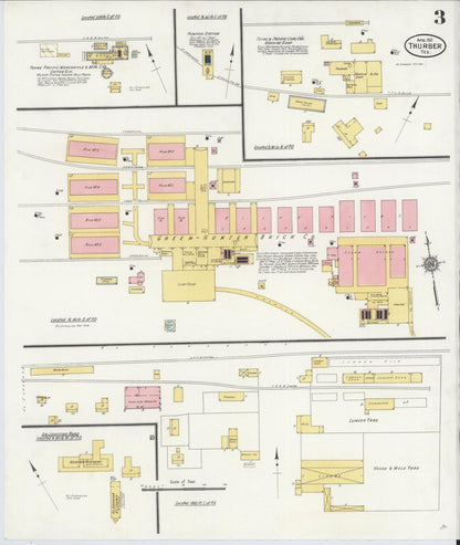 Sanborn Fire Insurance Map from Thurber, Erath County, Texas (1911), Sheet #0003 - Complete Map Set gallery image, historic Sanborn map, vintage wall art, Texas Texas