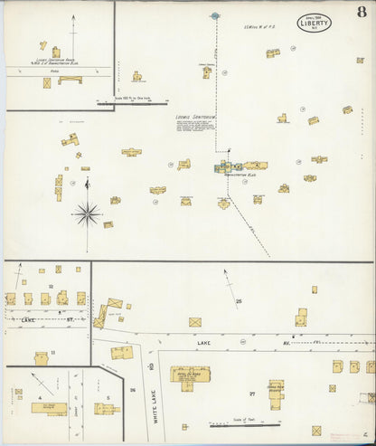 Sanborn Fire Insurance Map from Liberty, Sullivan County, New York (1904), Sheet #0008 - Complete Map Set gallery image, historic Sanborn map, vintage wall art, New York New York
