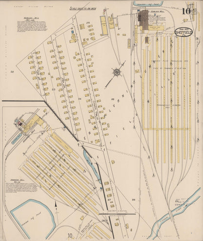 Sanborn Fire Insurance Map from Sheffield, Warren County, Pennsylvania (1922), Sheet #0010 - Historic Sanborn Fire Insurance Map Print, vintage old map wall art, antique decor, genealogy gift, Pennsylvania Pennsylvania map
