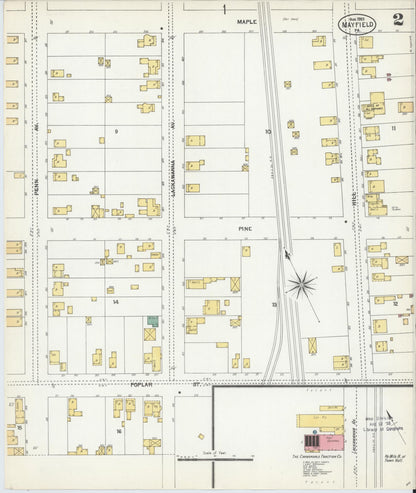 Sanborn Fire Insurance Map from Mayfield, Lackawanna County, Pennsylvania (1903), Sheet #0002 - Complete Map Set gallery image, historic Sanborn map, vintage wall art, Pennsylvania Pennsylvania