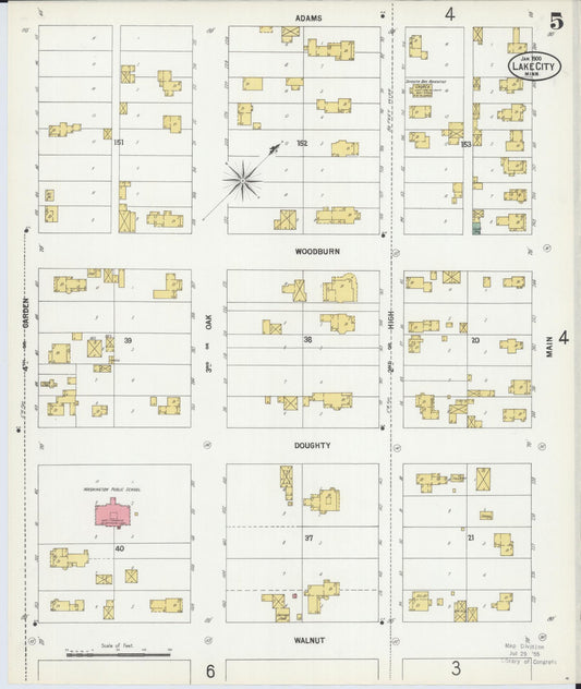 Sanborn Fire Insurance Map from Lake City, Wabasha County, Minnesota (1900), Sheet #0005 - Historic Sanborn Fire Insurance Map Print, vintage old map wall art, antique decor, genealogy gift, Minnesota Minnesota map