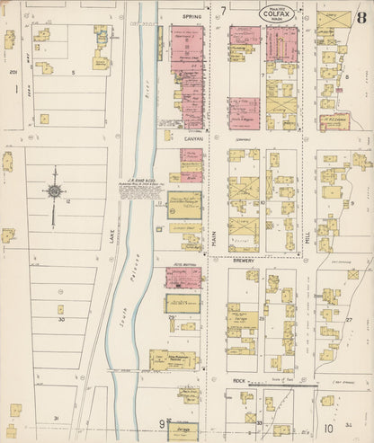 Sanborn Fire Insurance Map from Colfax, Whitman County, Washington (1912), Sheet #0008 - Complete Map Set gallery image, historic Sanborn map, vintage wall art, Washington Washington