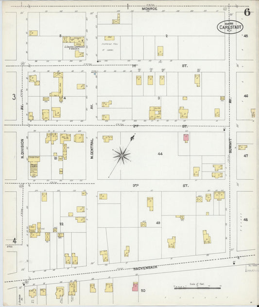 Sanborn Fire Insurance Map from Carlstadt, Bergen County, New Jersey (1902), Sheet #0006 - Historic Sanborn Fire Insurance Map Print, vintage old map wall art, antique decor, genealogy gift, New Jersey New Jersey map