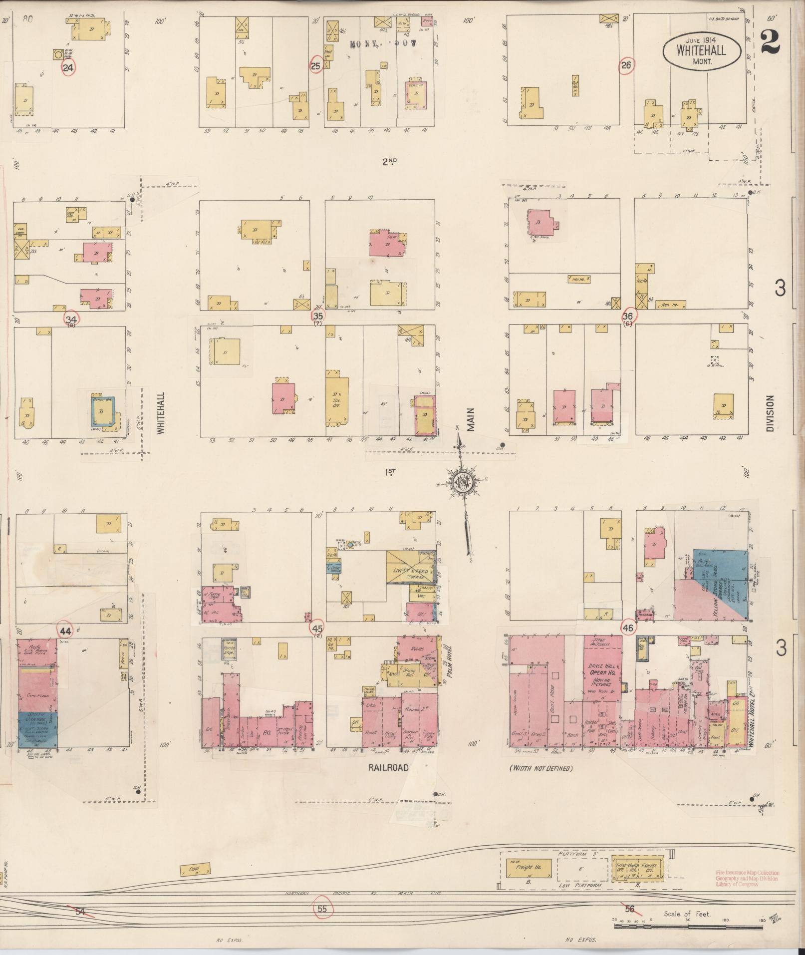 Sanborn Fire Insurance Map from Whitehall, Jefferson County, Montana (1927), Sheet #0002 - Historic Sanborn Fire Insurance Map Print, vintage old map wall art, antique decor, genealogy gift, Montana Montana map