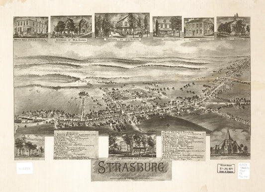 Strasburg, Lancaster Co., Pa. 1903 (1903) – Historic Bird’s-Eye View Panorama Print