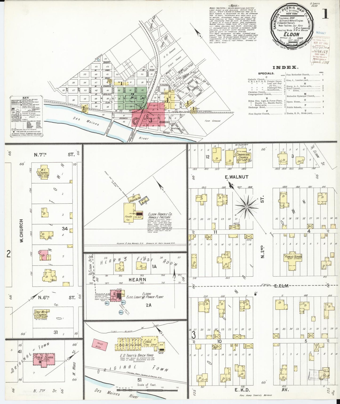 Sanborn Fire Insurance Map from Eldon, Wapello County, Iowa. (1900) – Map View