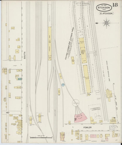 Sanborn Fire Insurance Map from Atchison, Atchison County, Kansas (1887), Sheet #0018 - Complete Map Set gallery image, historic Sanborn map, vintage wall art, Kansas Kansas