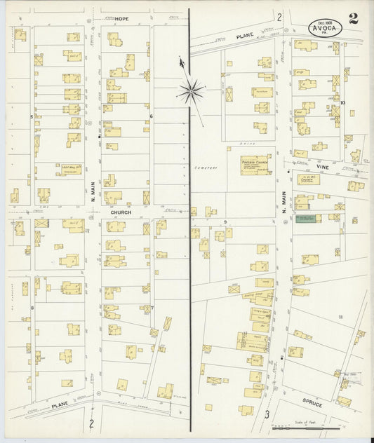 Sanborn Fire Insurance Map from Avoca, Luzerne County, Pennsylvania (1908), Sheet #0002 - Historic Sanborn Fire Insurance Map Print, vintage old map wall art, antique decor, genealogy gift, Pennsylvania Pennsylvania map