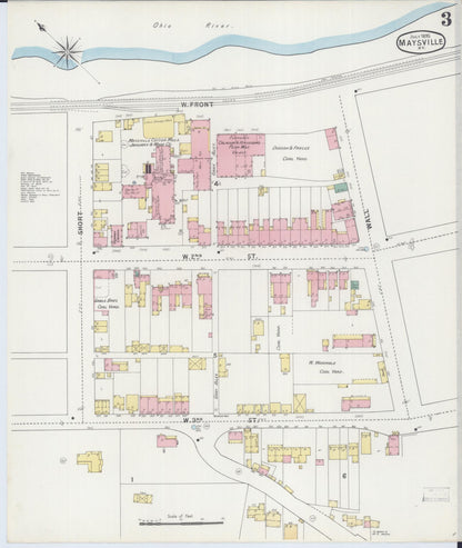 Sanborn Fire Insurance Map from Maysville, Mason County, Kentucky (1895), Sheet #0003 - Complete Map Set gallery image, historic Sanborn map, vintage wall art, Kentucky Kentucky