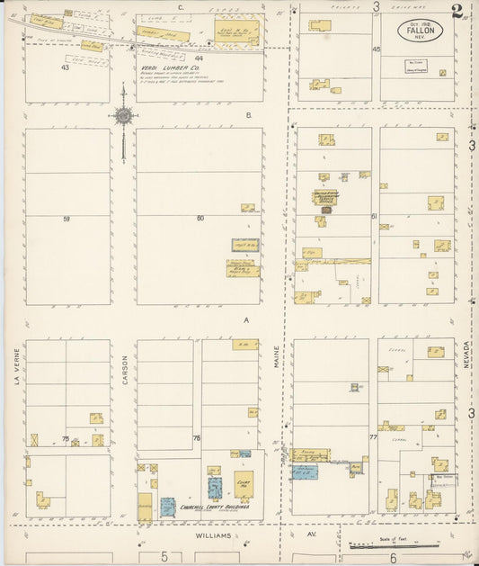 Sanborn Fire Insurance Map from Fallon, Churchill County, Nevada (1912), Sheet #0002 - Historic Sanborn Fire Insurance Map Print, vintage old map wall art, antique decor, genealogy gift, Nevada Nevada map
