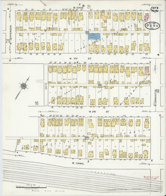 Sanborn Fire Insurance Map from Peru, Miami County, Indiana (1920), Sheet #0022 - Historic Sanborn Fire Insurance Map Print, vintage old map wall art, antique decor, genealogy gift, Indiana Indiana map
