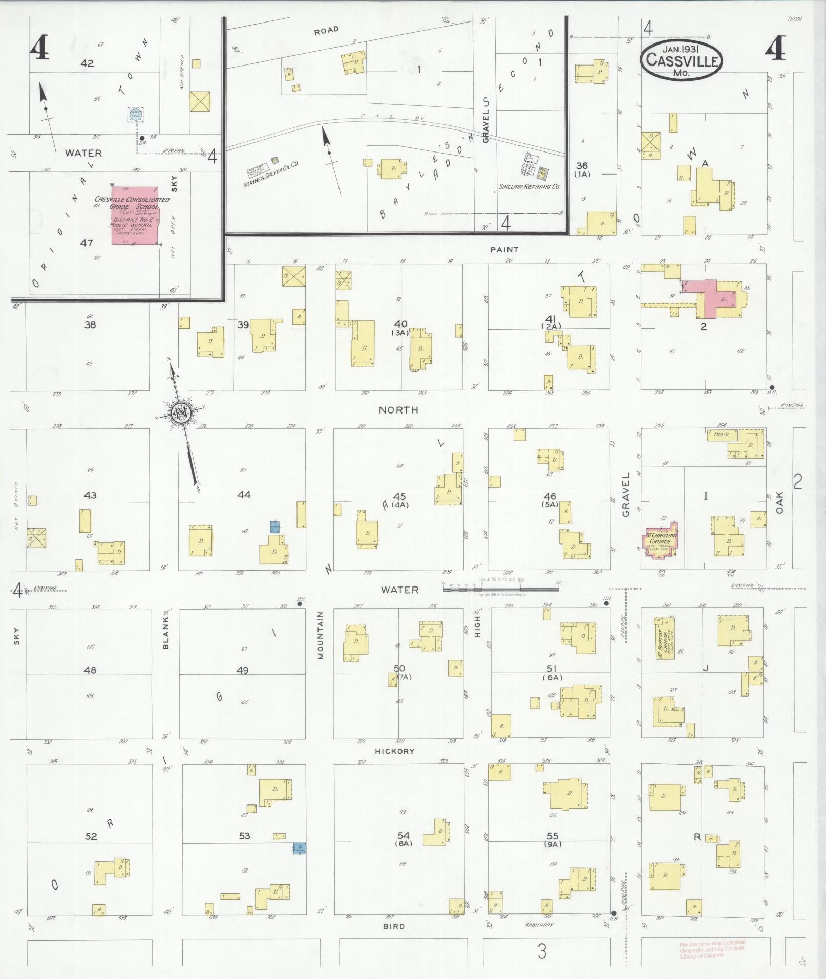 Sanborn Fire Insurance Map from Cassville, Barry County, Missouri (1931), Sheet #0004 - Historic Sanborn Fire Insurance Map Print, vintage old map wall art, antique decor, genealogy gift, Missouri Missouri map