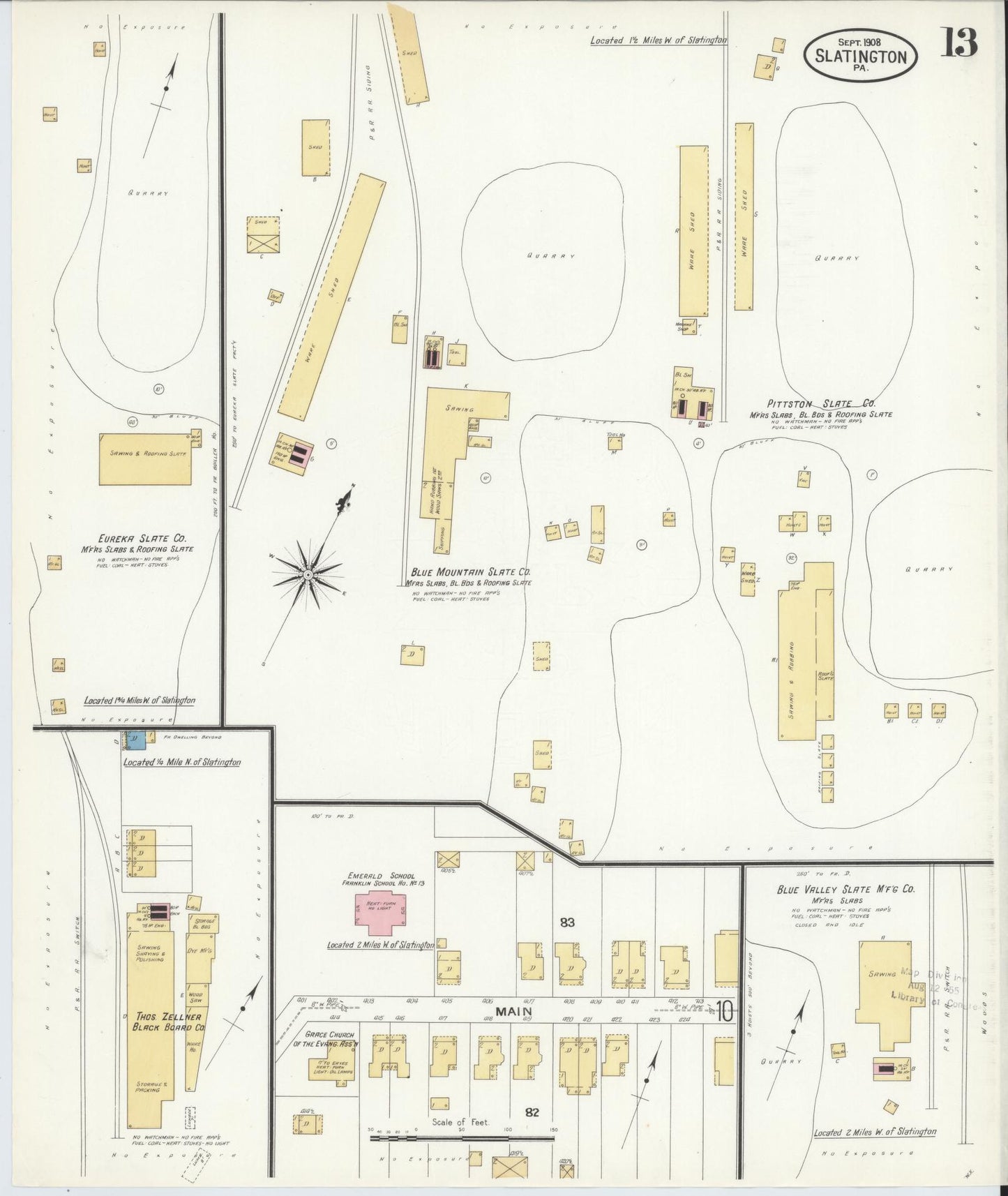 Sanborn Fire Insurance Map from Slatington, Lehigh County, Pennsylvania (1908), Sheet #0013 - Complete Map Set gallery image, historic Sanborn map, vintage wall art, Pennsylvania Pennsylvania