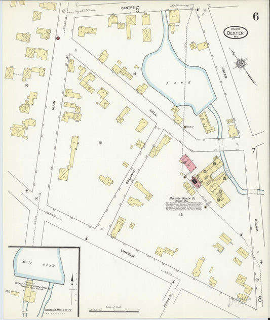 Sanborn Fire Insurance Map from Dexter, Penobscot County, Maine (1911), Sheet #0006 - Historic Sanborn Fire Insurance Map Print, vintage old map wall art, antique decor, genealogy gift, Maine Maine map