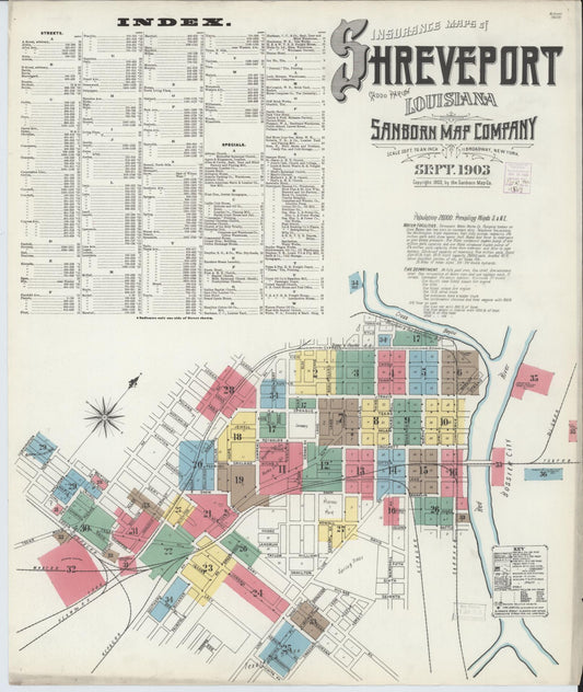 Sanborn Fire Insurance Map from Shreveport, Caddo Parish, Louisiana. (1903) – Historic Sanborn Fire Insurance Map Print