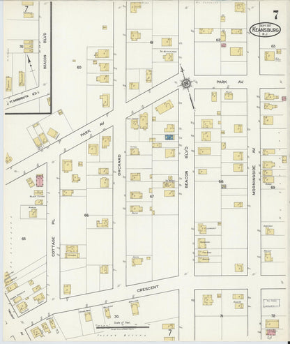 Sanborn Fire Insurance Map from Keansburg, Monmouth County, New Jersey (1917), Sheet #0007 - Complete Map Set gallery image, historic Sanborn map, vintage wall art, New Jersey New Jersey