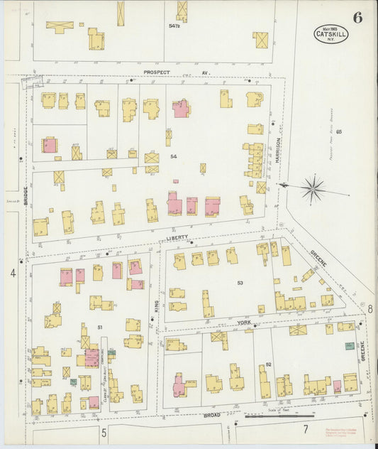Sanborn Fire Insurance Map from Catskill, Greene County, New York (1903), Sheet #0006 - Historic Sanborn Fire Insurance Map Print, vintage old map wall art, antique decor, genealogy gift, New York New York map