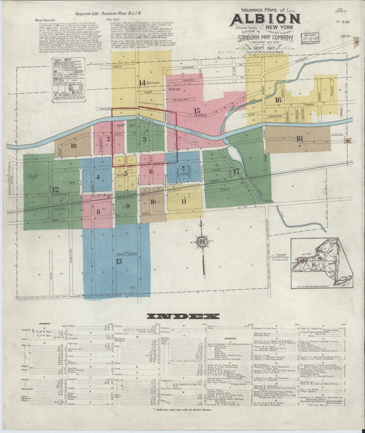 Sanborn Fire Insurance Map from Albion, Orleans County, New York. (1917) – Historic Sanborn Fire Insurance Map Print