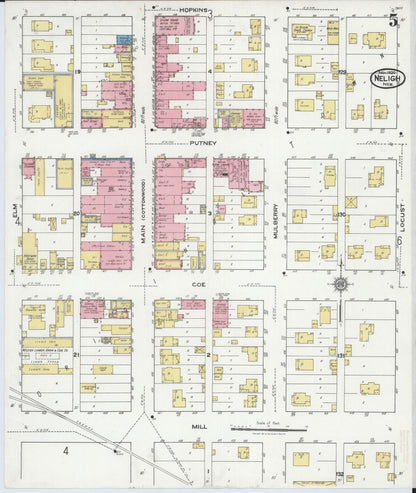 Sanborn Fire Insurance Map from Neligh, Antelope County, Nebraska (1920), Sheet #0005 - Complete Map Set gallery image, historic Sanborn map, vintage wall art, Nebraska Nebraska