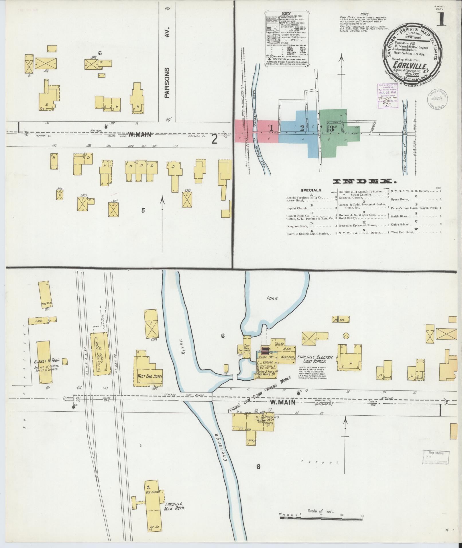 Sanborn Fire Insurance Map from Earlville, Madison And Chenango Counties, New York. (1901) – Historic Sanborn Fire Insurance Map Print