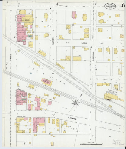 Sanborn Fire Insurance Map from London, Madison County, Ohio (1901), Sheet #0006 - Historic Sanborn Fire Insurance Map Print, vintage old map wall art, antique decor, genealogy gift, Ohio Ohio map