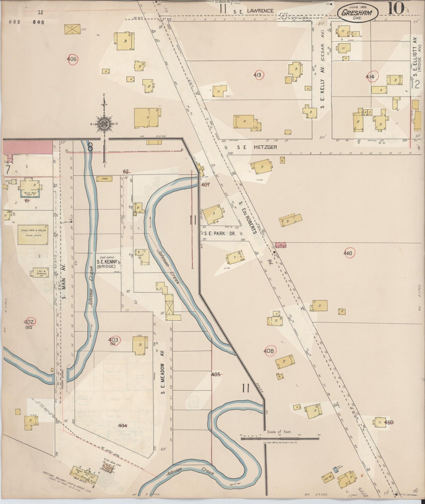 Sanborn Fire Insurance Map from Gresham, Multnomah County, Oregon (1941), Sheet #0010 - Complete Map Set gallery image, historic Sanborn map, vintage wall art, Oregon Oregon