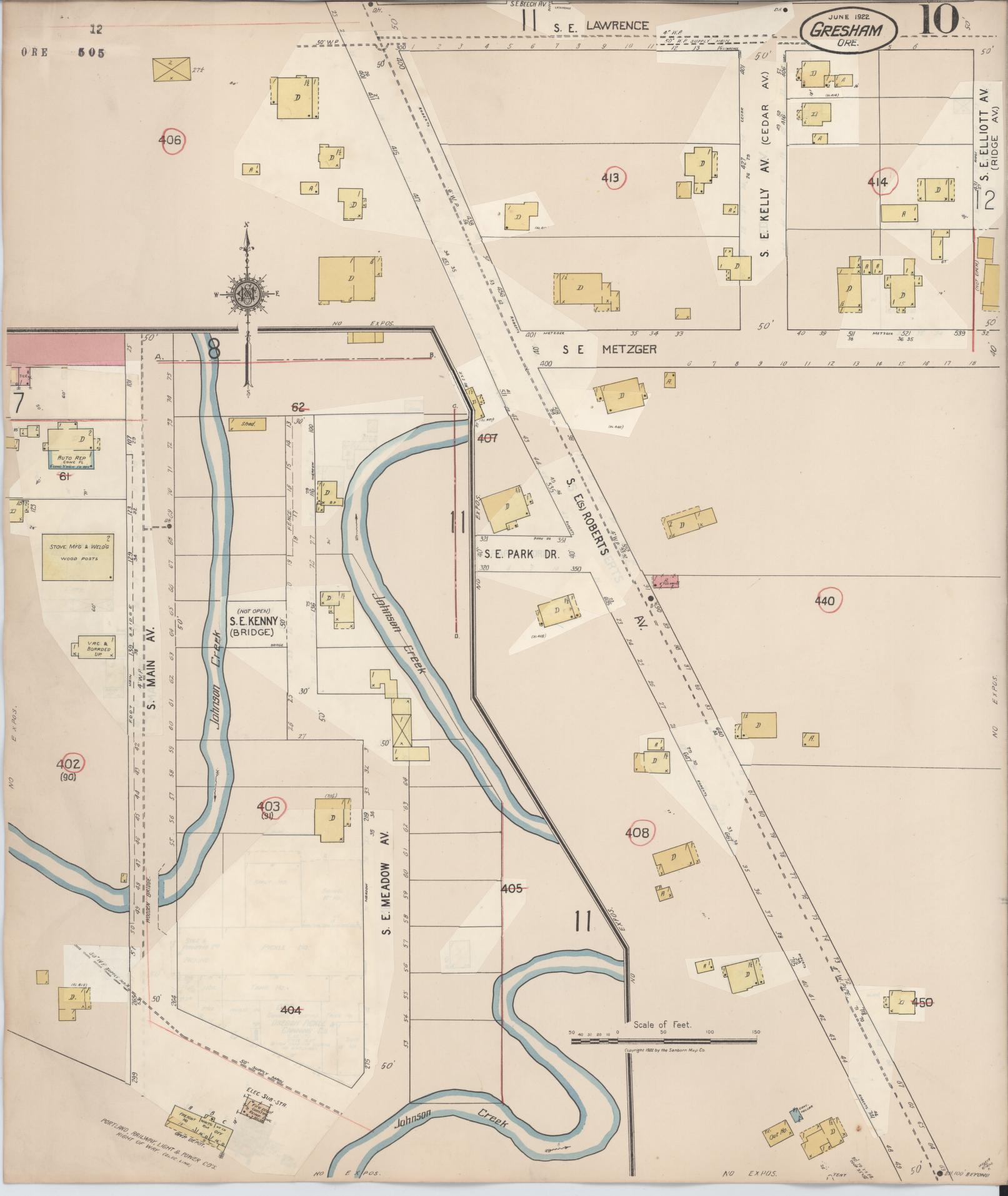 Sanborn Fire Insurance Map from Gresham, Multnomah County, Oregon (1941), Sheet #0010 - Complete Map Set gallery image, historic Sanborn map, vintage wall art, Oregon Oregon