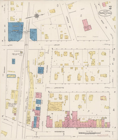 Sanborn Fire Insurance Map from Prophetstown, Whiteside County, Illinois (1922), Sheet #0002 - Complete Map Set gallery image, historic Sanborn map, vintage wall art, Illinois Illinois