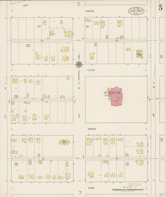 Sanborn Fire Insurance Map from Wolf Point, Roosevelt County, Montana (1920), Sheet #0005 - Historic Sanborn Fire Insurance Map Print, vintage old map wall art, antique decor, genealogy gift, Montana Montana map