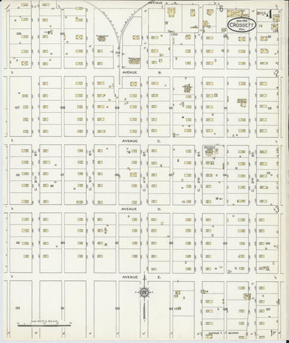 Sanborn Fire Insurance Map from Crossett, Ashley County, Arkansas (1914), Sheet #0004 - Complete Map Set gallery image, historic Sanborn map, vintage wall art, Arkansas Arkansas