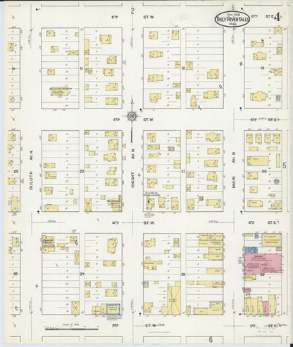 Sanborn Fire Insurance Map from Thief River Falls, Pennington County, Minnesota (1916), Sheet #0004 - Complete Map Set gallery image, historic Sanborn map, vintage wall art, Minnesota Minnesota