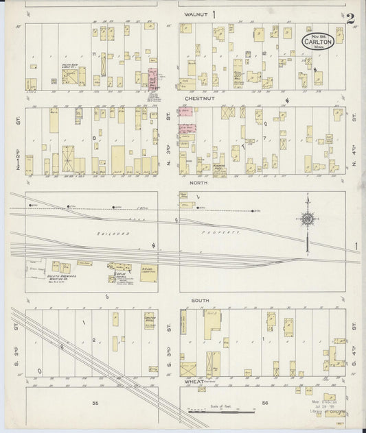 Sanborn Fire Insurance Map from Carlton, Carlton County, Minnesota (1914), Sheet #0002 - Historic Sanborn Fire Insurance Map Print, vintage old map wall art, antique decor, genealogy gift, Minnesota Minnesota map