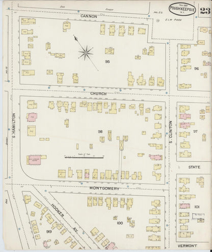 Sanborn Fire Insurance Map from Poughkeepsie, Dutchess County, New York (1887), Sheet #0023 - Complete Map Set gallery image, historic Sanborn map, vintage wall art, New York New York