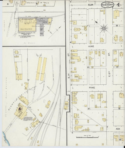 Sanborn Fire Insurance Map from Newport, Jackson County, Arkansas (1892), Sheet #0004 - Complete Map Set gallery image, historic Sanborn map, vintage wall art, Arkansas Arkansas