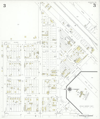 Sanborn Fire Insurance Map from Seagraves, Gaines County, Texas (1940), Sheet #0003 - Complete Map Set gallery image, historic Sanborn map, vintage wall art, Texas Texas