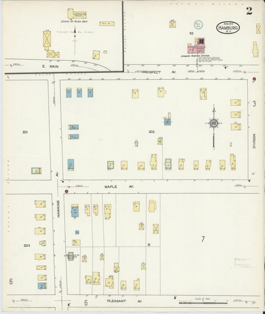 Sanborn Fire Insurance Map from Hamburg, Erie County, New York (1913), Sheet #0002 - Complete Map Set gallery image, historic Sanborn map, vintage wall art, New York New York