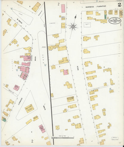 Sanborn Fire Insurance Map from Colchester, New London County, Connecticut (1908), Sheet #0002 - Complete Map Set gallery image, historic Sanborn map, vintage wall art, Connecticut Connecticut