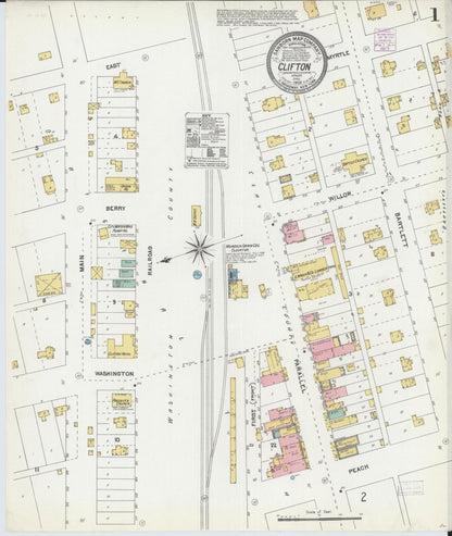Sanborn Fire Insurance Map from Clifton, Washington and Clay Counties, Kansas (1905), Sheet #0001 - Complete Map Set gallery image, historic Sanborn map, vintage wall art, Kansas Kansas