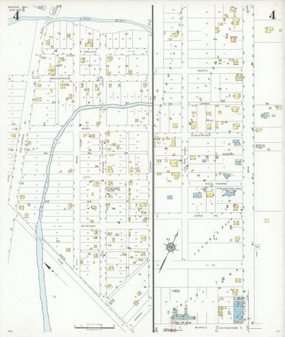 Sanborn Fire Insurance Map from Boerne, Kendall County, Texas (1937), Sheet #0004 - Complete Map Set gallery image, historic Sanborn map, vintage wall art, Texas Texas