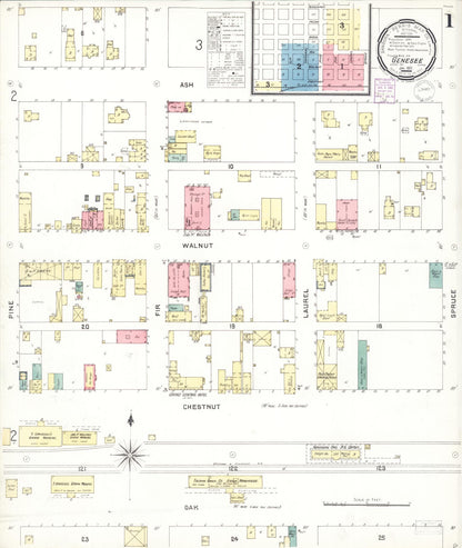 Sanborn Fire Insurance Map from Genesee, Latah County, Idaho (1901), Sheet #0001 - Complete Map Set gallery image, historic Sanborn map, vintage wall art, Idaho Idaho