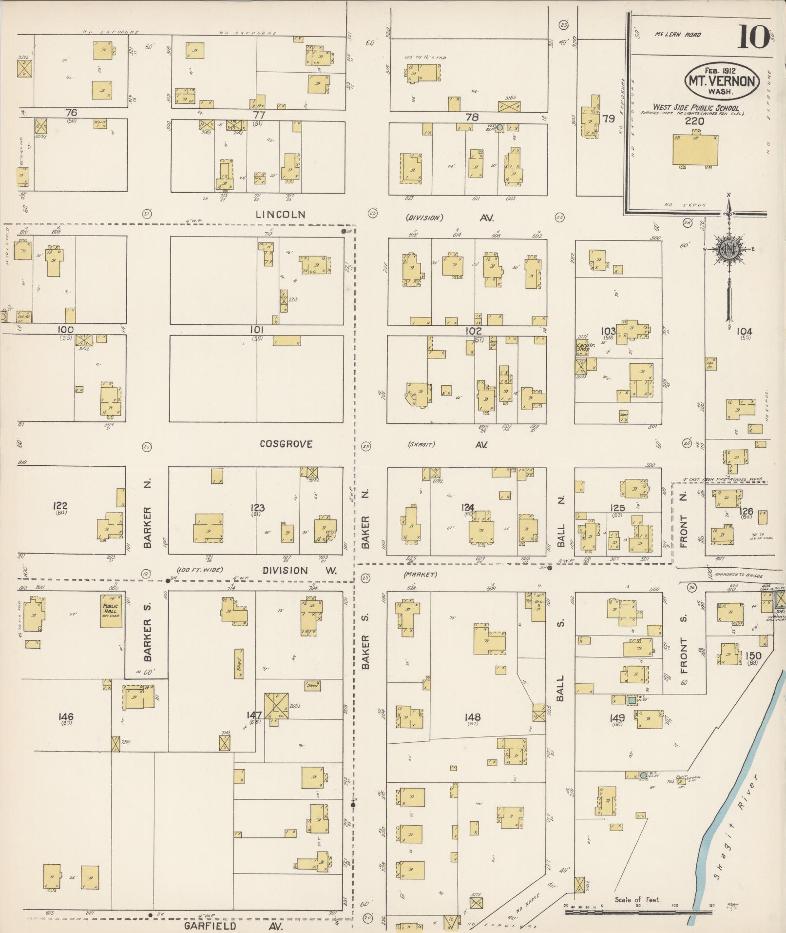 Sanborn Fire Insurance Map from Mount Vernon, Skagit County, Washington (1912), Sheet #0010 - Complete Map Set gallery image, historic Sanborn map, vintage wall art, Washington Washington