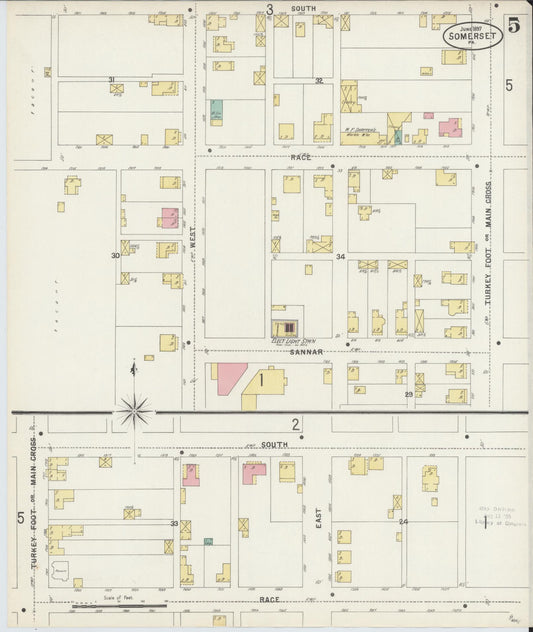 Sanborn Fire Insurance Map from Somerset, Somerset County, Pennsylvania (1897), Sheet #0005 - Historic Sanborn Fire Insurance Map Print, vintage old map wall art, antique decor, genealogy gift, Pennsylvania Pennsylvania map