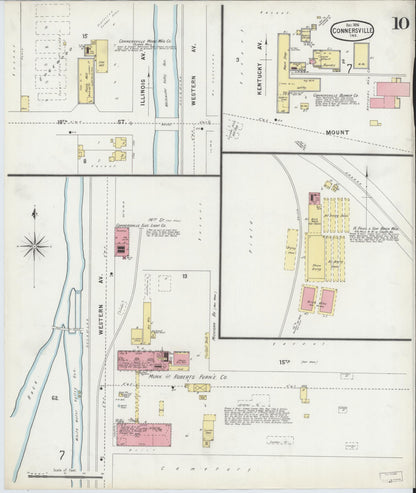 Sanborn Fire Insurance Map from Connersville, Fayette County, Indiana (1896), Sheet #0010 - Complete Map Set gallery image, historic Sanborn map, vintage wall art, Indiana Indiana