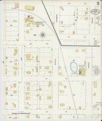 Sanborn Fire Insurance Map from Rich Hill, Bates County, Missouri (1898), Sheet #0005 - Complete Map Set gallery image, historic Sanborn map, vintage wall art, Missouri Missouri