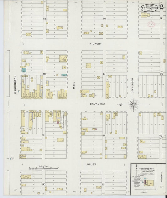 Sanborn Fire Insurance Map from Tecumseh, Pottawatomie County, Oklahoma (1894), Sheet #0002 - Historic Sanborn Fire Insurance Map Print, vintage old map wall art, antique decor, genealogy gift, Oklahoma Oklahoma map
